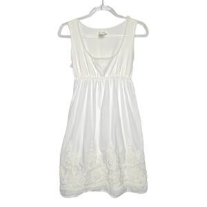 Sophie Max White Scoop Neck Baby Doll Dress Womens SZ M Y2K Bridal Cottage Y2K